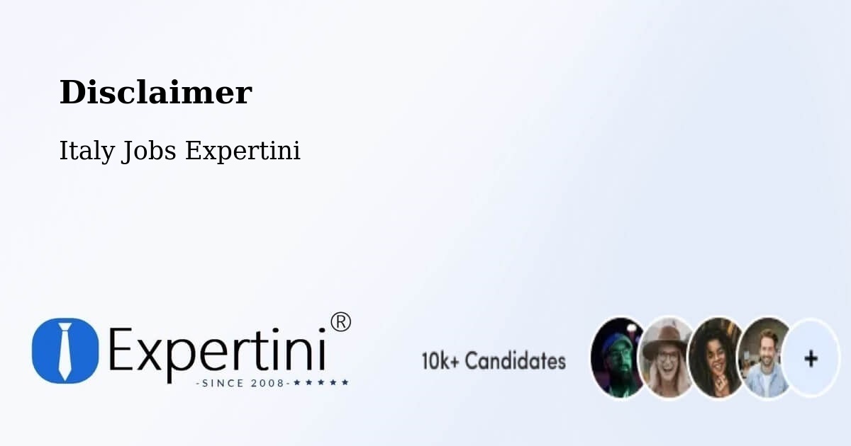Disclaimer – Miranda - Italy Jobs Expertini